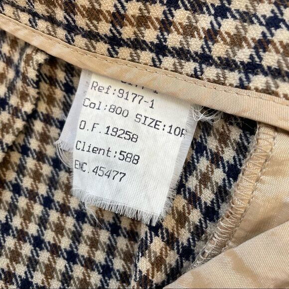 Vintage Aquascutum High Waisted Wool Check Plaid Ankle Pant - Picture 13 of 16